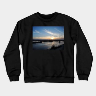 Breathtaking sunset in Danube Delta, Romania, in a summer day Crewneck Sweatshirt